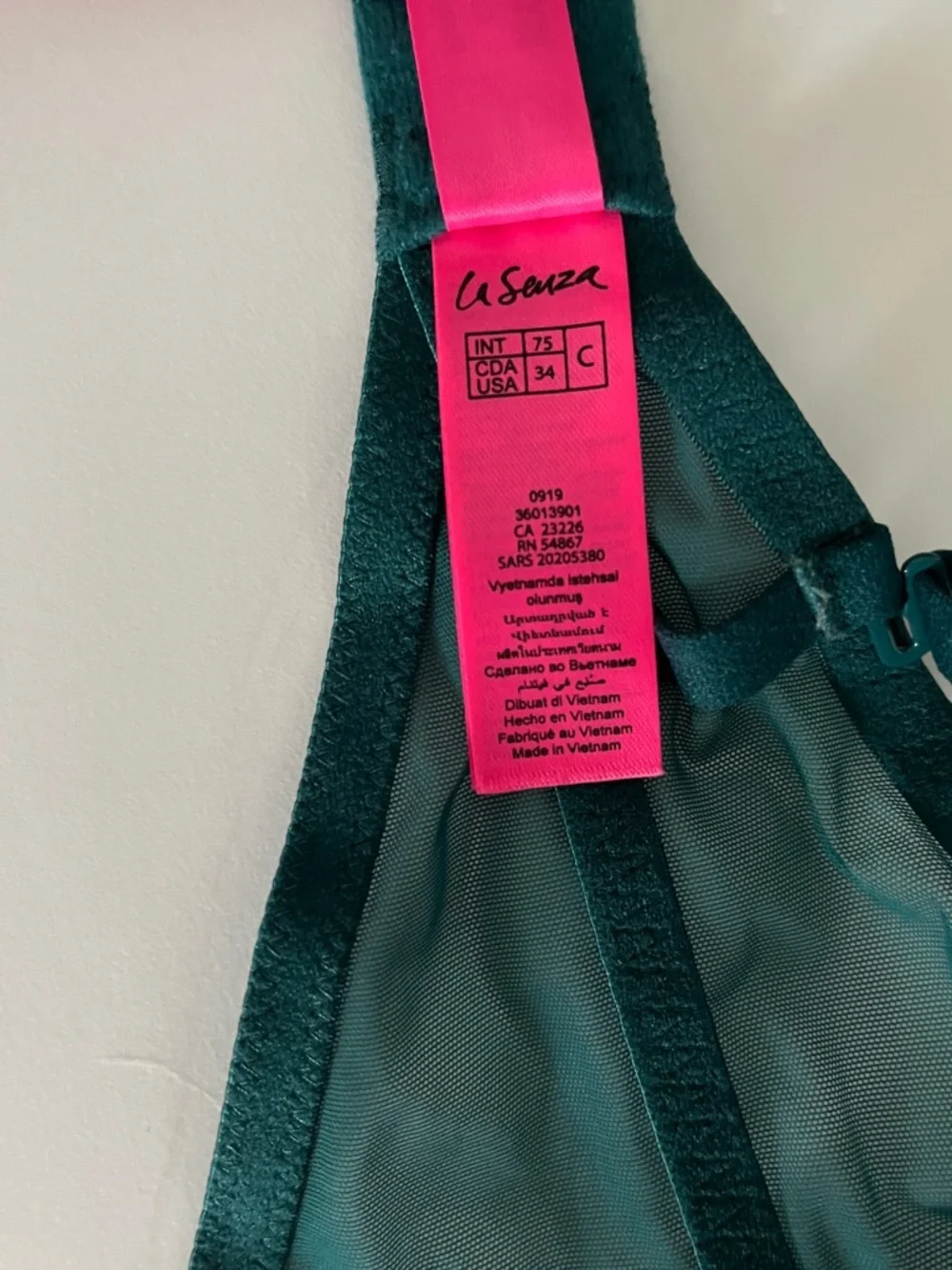 La SENZA Beyond Sexy Floral Lace+Mesh Demi Cup Bustier Bra in Emerald Green 34C - Picture 11 of 11